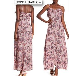 HOPE & HARLOW Bazaar Floral Maxi Dress  |  Size 6